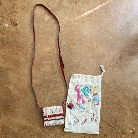 Brighton heart print canvas crossbody wallet - Picture 2 of 9